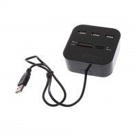 Todo-en-uno 1 Combo Hub USB 2.0 3 Ports lector de tarjetas para SD MMC M2 MS Pro Duo 