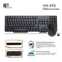 WK-890 2.4GHz 2000dpi 5 botones del teclado Wireless Mouse Combo para Office Home