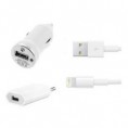 Cargador 3 en 1 para iPhone 5G, iPhone 5S, iPad Air Blanco